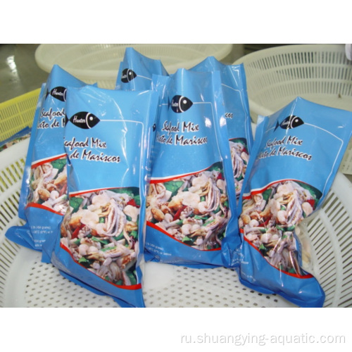 Замороженная смесь морепродуктов IQF в цветной сумке 1 кг